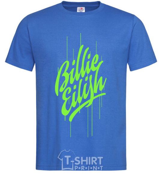 Мужская футболка Billie Eilish green Ярко-синий фото