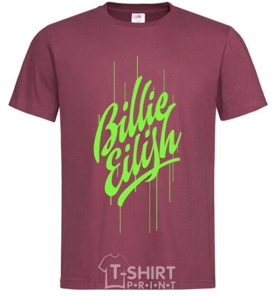 Men's T-Shirt Billie Eilish green burgundy фото