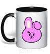 Mug with a colored handle Cooky black фото