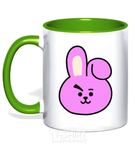 Mug with a colored handle Cooky kelly-green фото