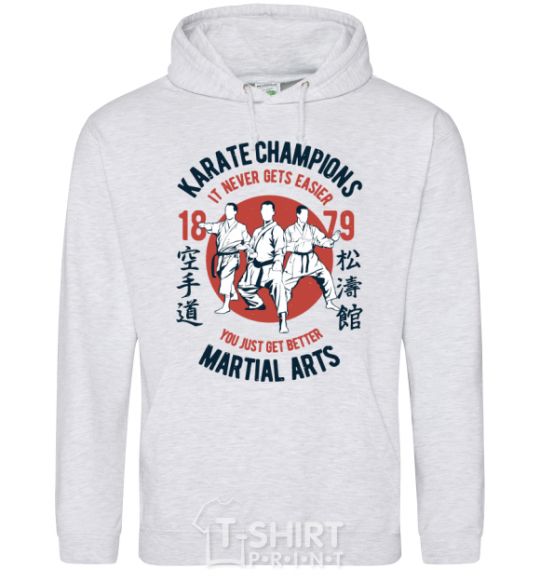 Men`s hoodie Karate Champions sport-grey фото