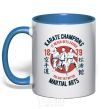 Mug with a colored handle Karate Champions royal-blue фото