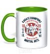 Mug with a colored handle Karate Champions kelly-green фото