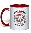 Mug with a colored handle Karate Champions red фото