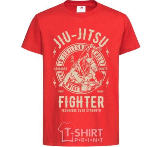 Kids T-shirt Jiu Jitsu red фото
