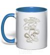 Mug with a colored handle Hourglass royal-blue фото