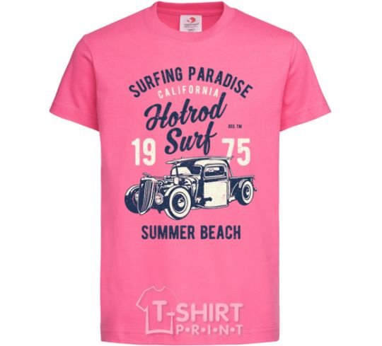 Детская футболка Hotrod Surf Ярко-розовый фото