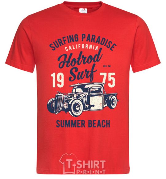 Men's T-Shirt Hotrod Surf red фото