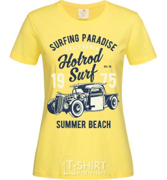 Women's T-shirt Hotrod Surf cornsilk фото