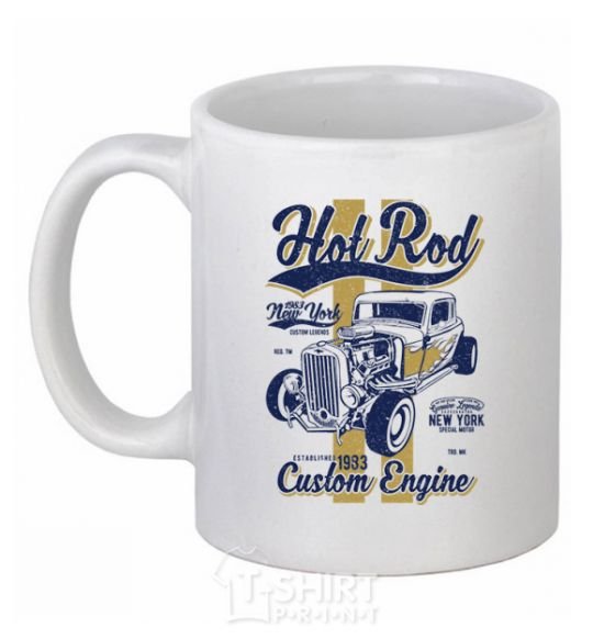 Ceramic mug Hot Rod New York White фото