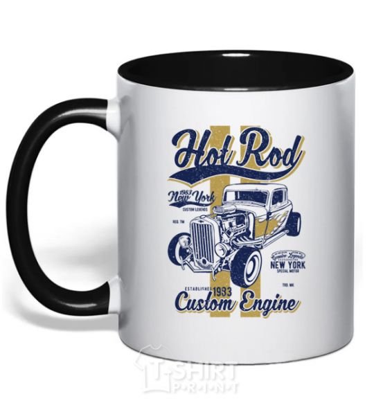 Mug with a colored handle Hot Rod New York black фото