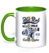 Mug with a colored handle Hot Rod New York kelly-green фото