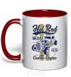 Mug with a colored handle Hot Rod New York red фото