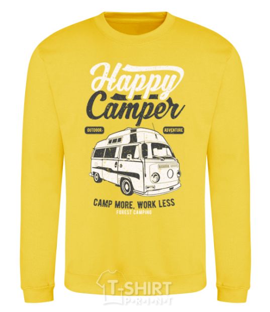 Sweatshirt Happy Camper yellow фото