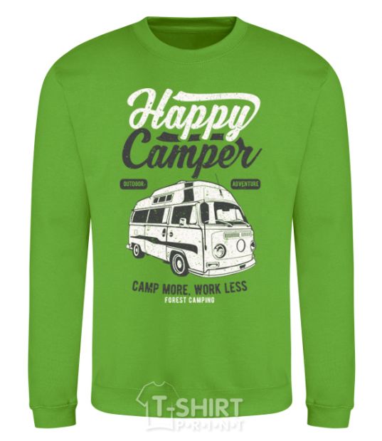 Свитшот Happy Camper Лаймовый фото