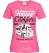 Женская футболка Happy Camper Ярко-розовый фото