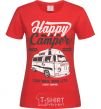 Women's T-shirt Happy Camper red фото