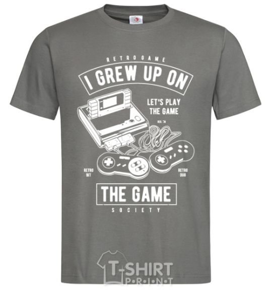 Men's T-Shirt Grew up on the game dark-grey фото
