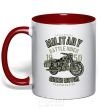 Mug with a colored handle Green Military Ride red фото