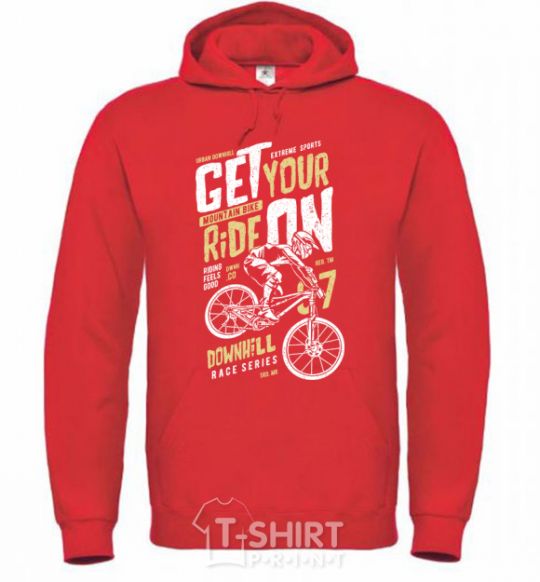 Men`s hoodie Get Your Ride On bright-red фото