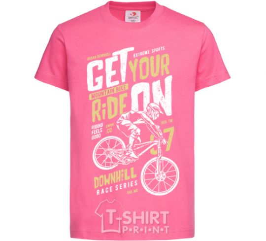 Детская футболка Get Your Ride On Ярко-розовый фото