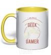 Чашка с цветной ручкой Geek Gamer Солнечно желтый фото