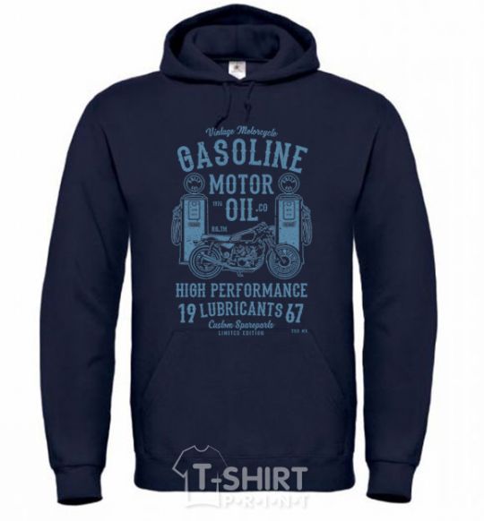 Мужская толстовка (худи) Gasoline Motor Oil Темно-синий фото