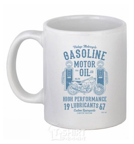 Ceramic mug Gasoline Motor Oil White фото