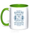 Mug with a colored handle Gasoline Motor Oil kelly-green фото