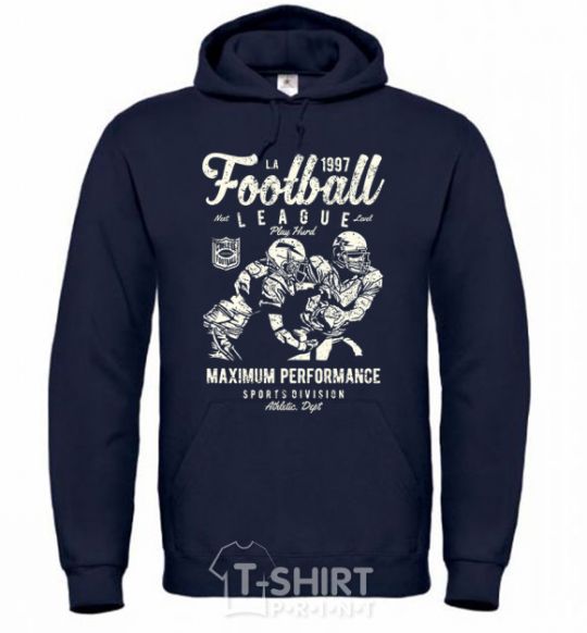 Men`s hoodie Football League navy-blue фото