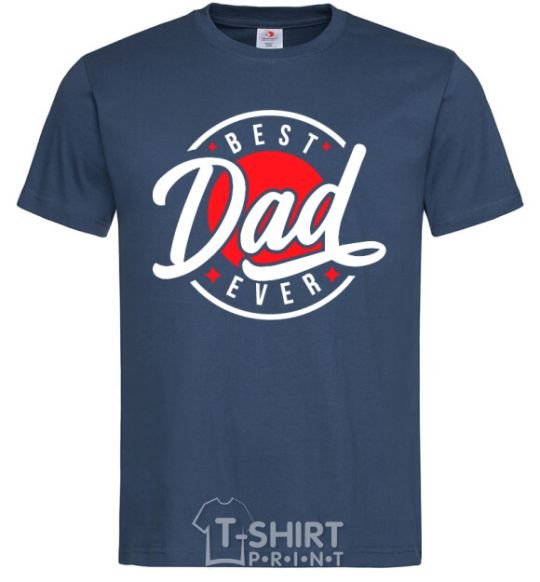 Men's T-Shirt Best dad ever in a circle navy-blue фото