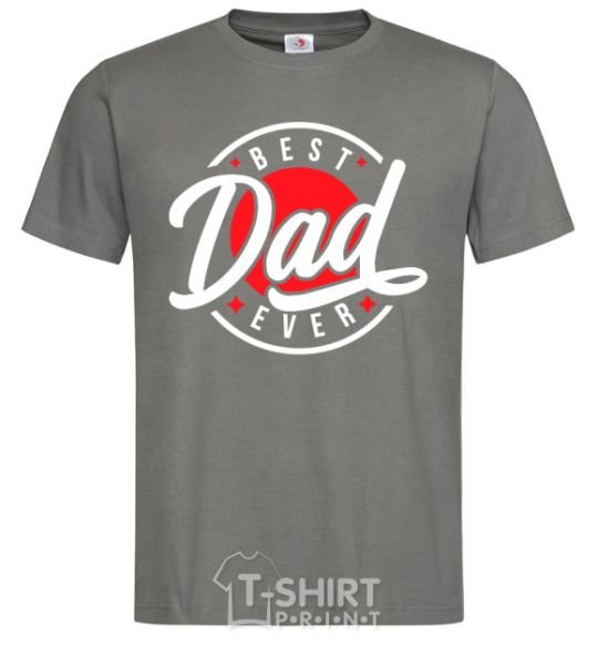 Men's T-Shirt Best dad ever in a circle dark-grey фото