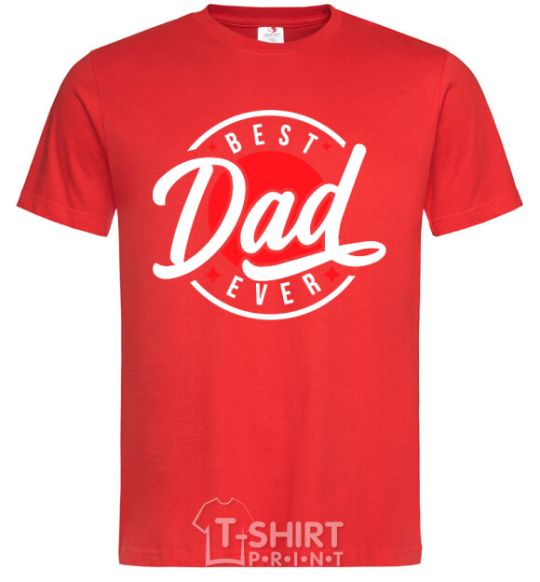Men's T-Shirt Best dad ever in a circle red фото