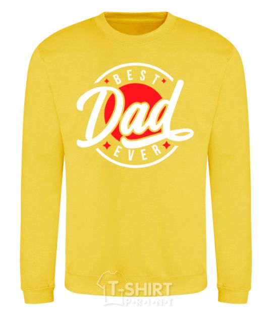 Sweatshirt Best dad ever in a circle yellow фото