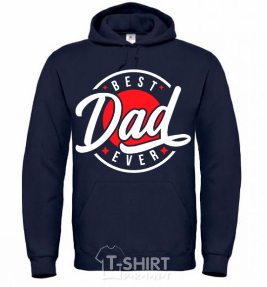 Men`s hoodie Best dad ever in a circle navy-blue фото