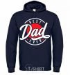 Men`s hoodie Best dad ever in a circle navy-blue фото