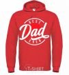 Men`s hoodie Best dad ever in a circle bright-red фото