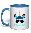Mug with a colored handle Dadacorn royal-blue фото