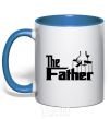 Чашка с цветной ручкой The father Ярко-синий фото