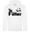 Men`s hoodie The father White фото