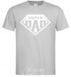 Men's T-Shirt Super dad white grey фото