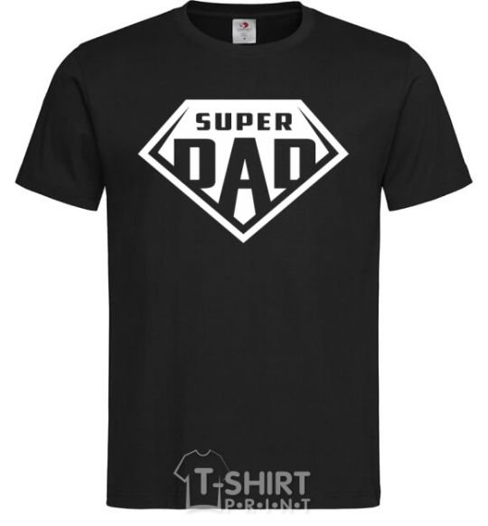 Men's T-Shirt Super dad white black фото