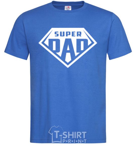 Men's T-Shirt Super dad white royal-blue фото