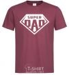 Men's T-Shirt Super dad white burgundy фото