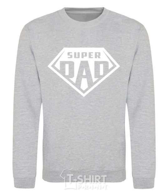 Sweatshirt Super dad white sport-grey фото