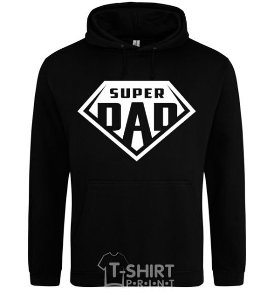 Men`s hoodie Super dad white black фото