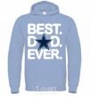 Men`s hoodie Best dad ever star sky-blue фото