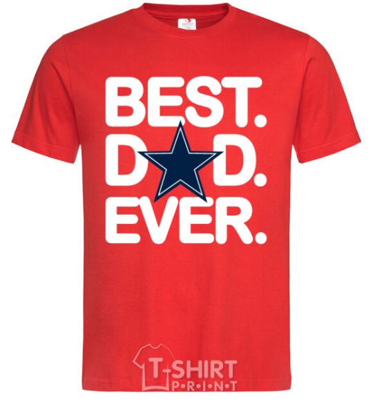 Men's T-Shirt Best dad ever star red фото