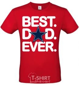 Men's T-Shirt Best dad ever star red фото