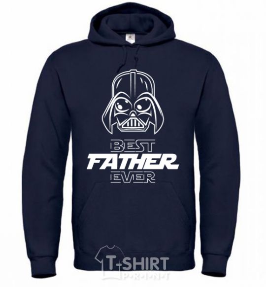 Men`s hoodie Best father ever Darth navy-blue фото